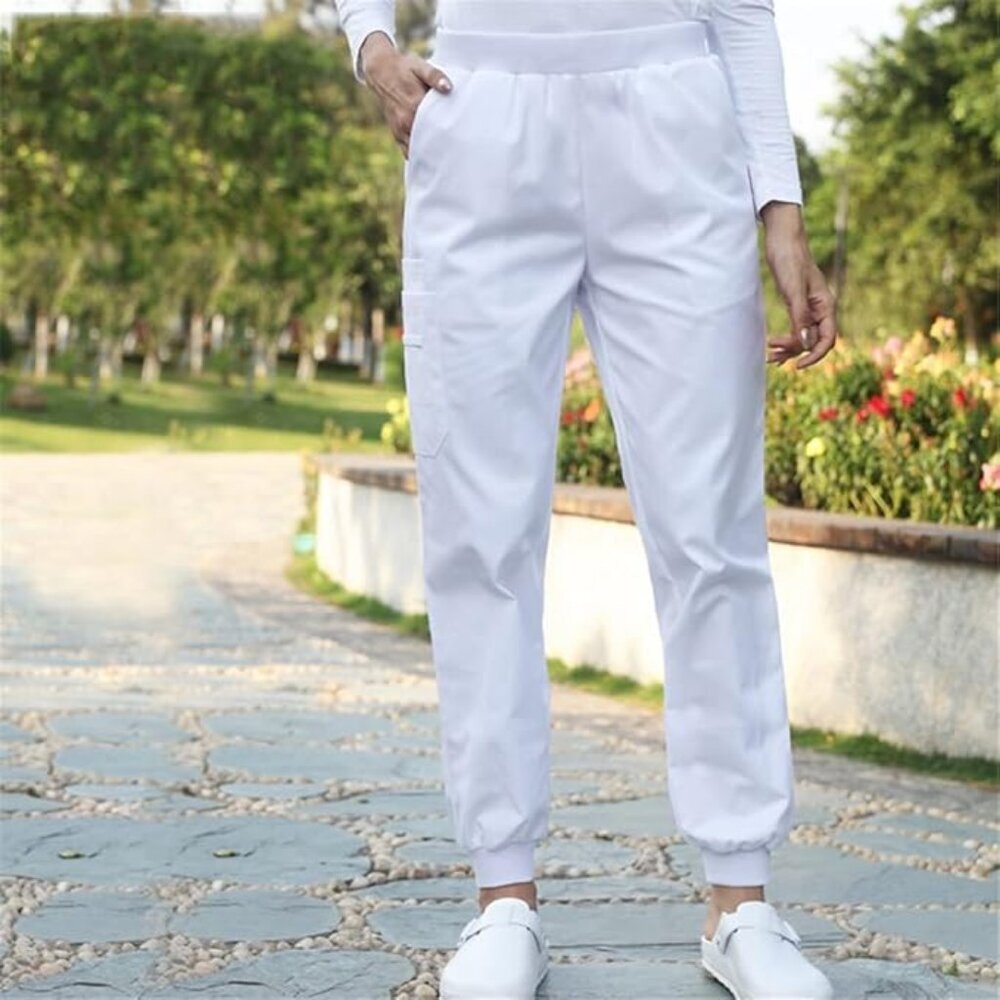 Women’s medical pants STRAIGHT scrubs premium WHITE